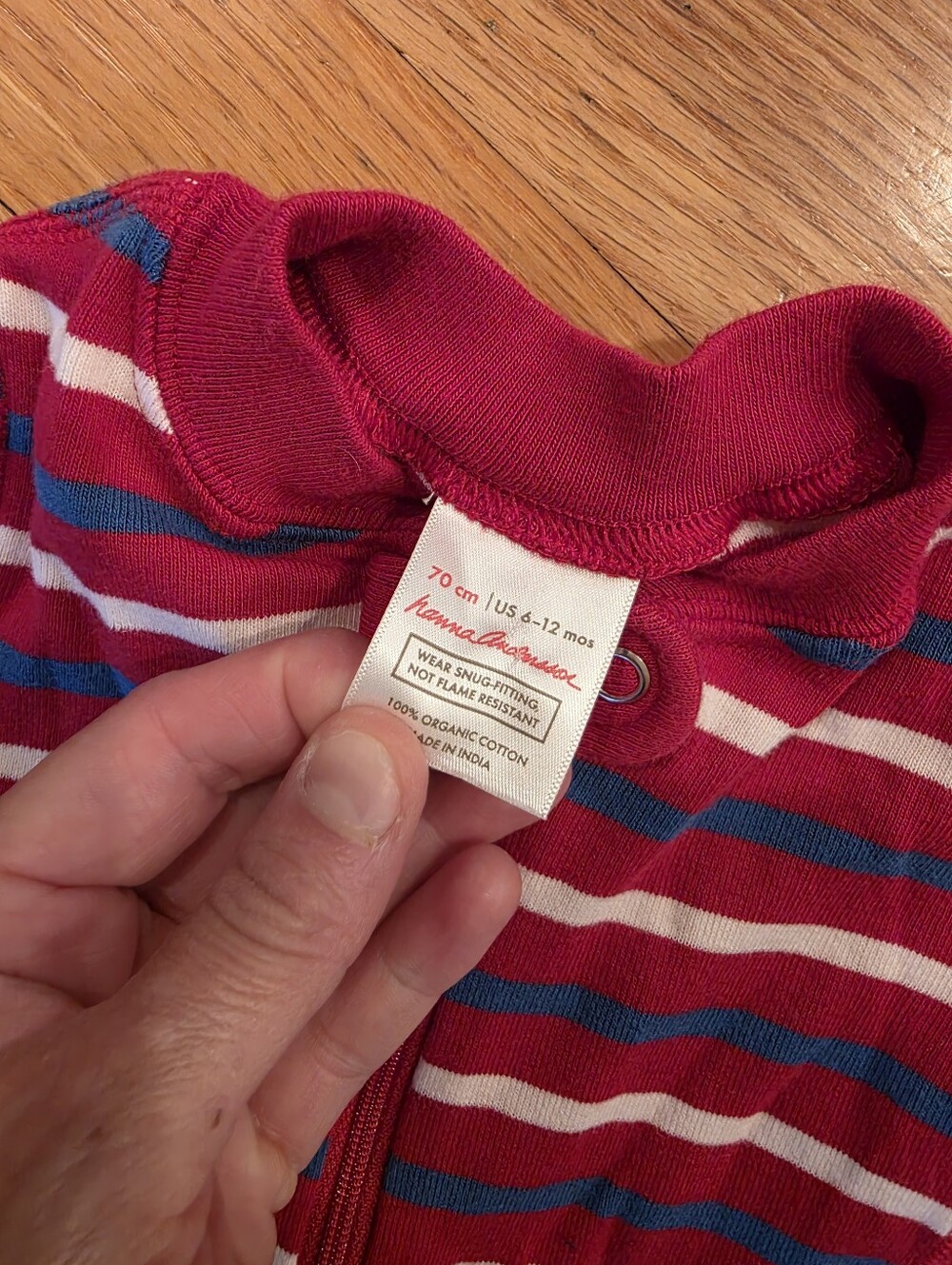Hanna Andersson Organic Cotton Striped Zipped Shortie Sleeper - Picture 2 of 2